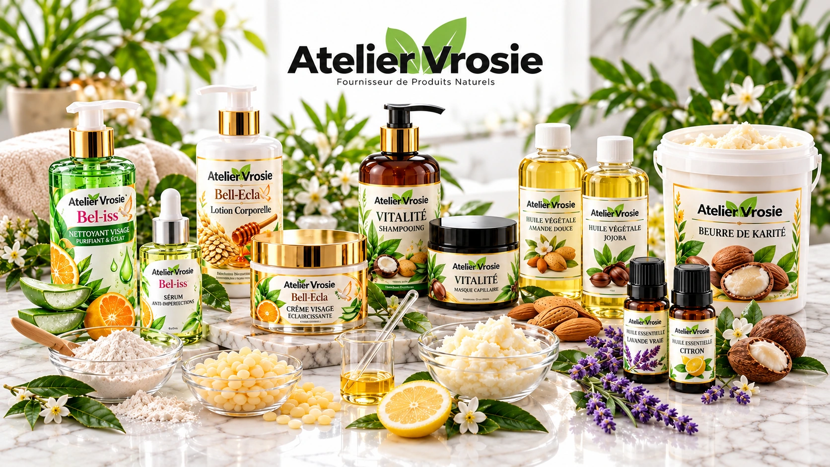 L’atelier botanique Atelier Vrosie : soins de beauté, huiles essentielles et végétales, beurres et matières premières