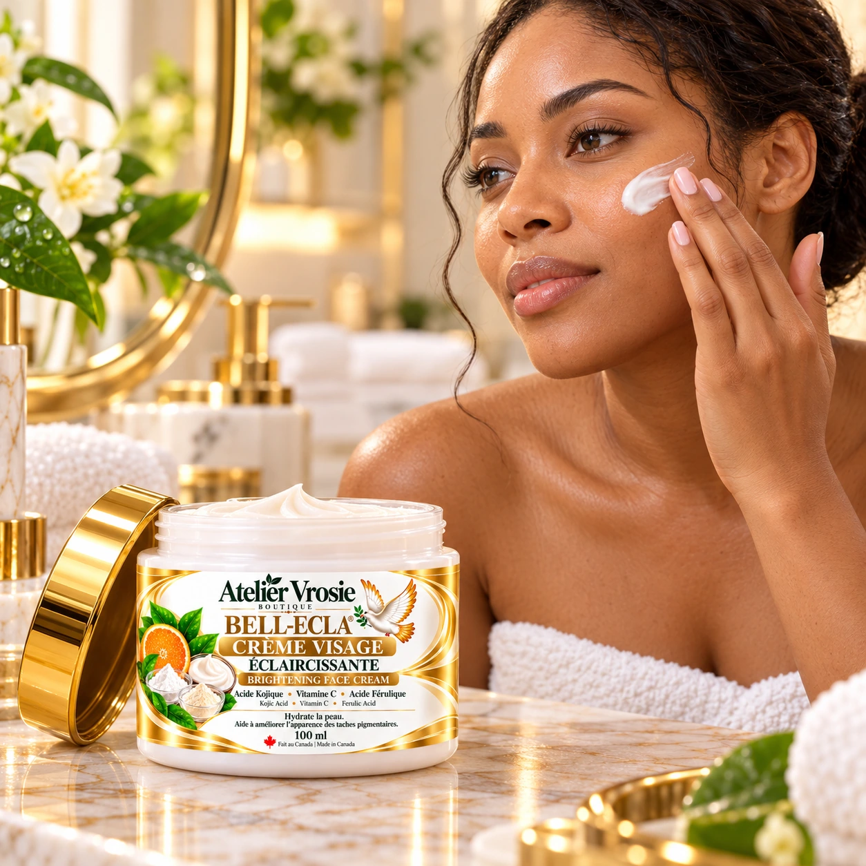 Application — Crème Visage Éclaircissante