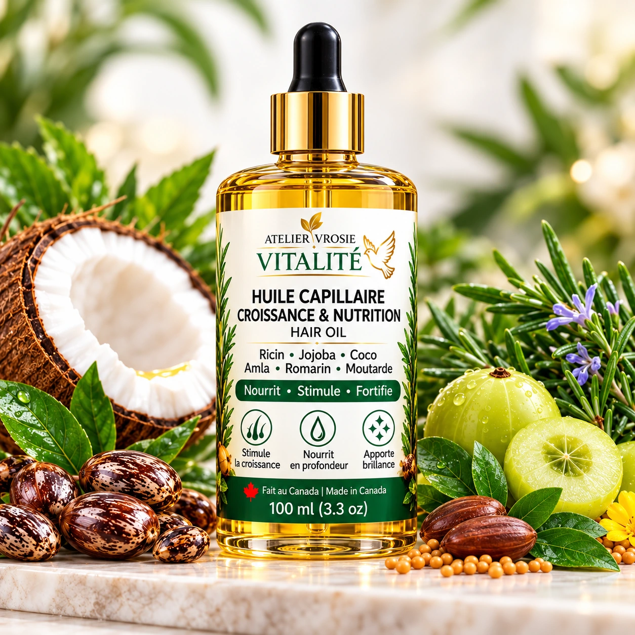 Huile Capillaire VITALITÉ — flacon de 100 ml