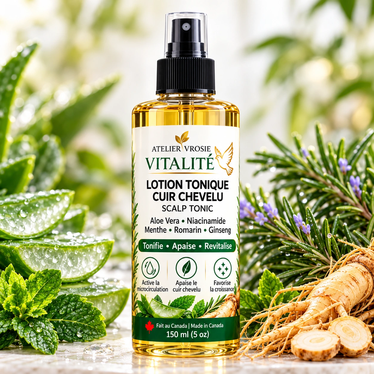 Lotion Tonique VITALITÉ — spray de 150 ml