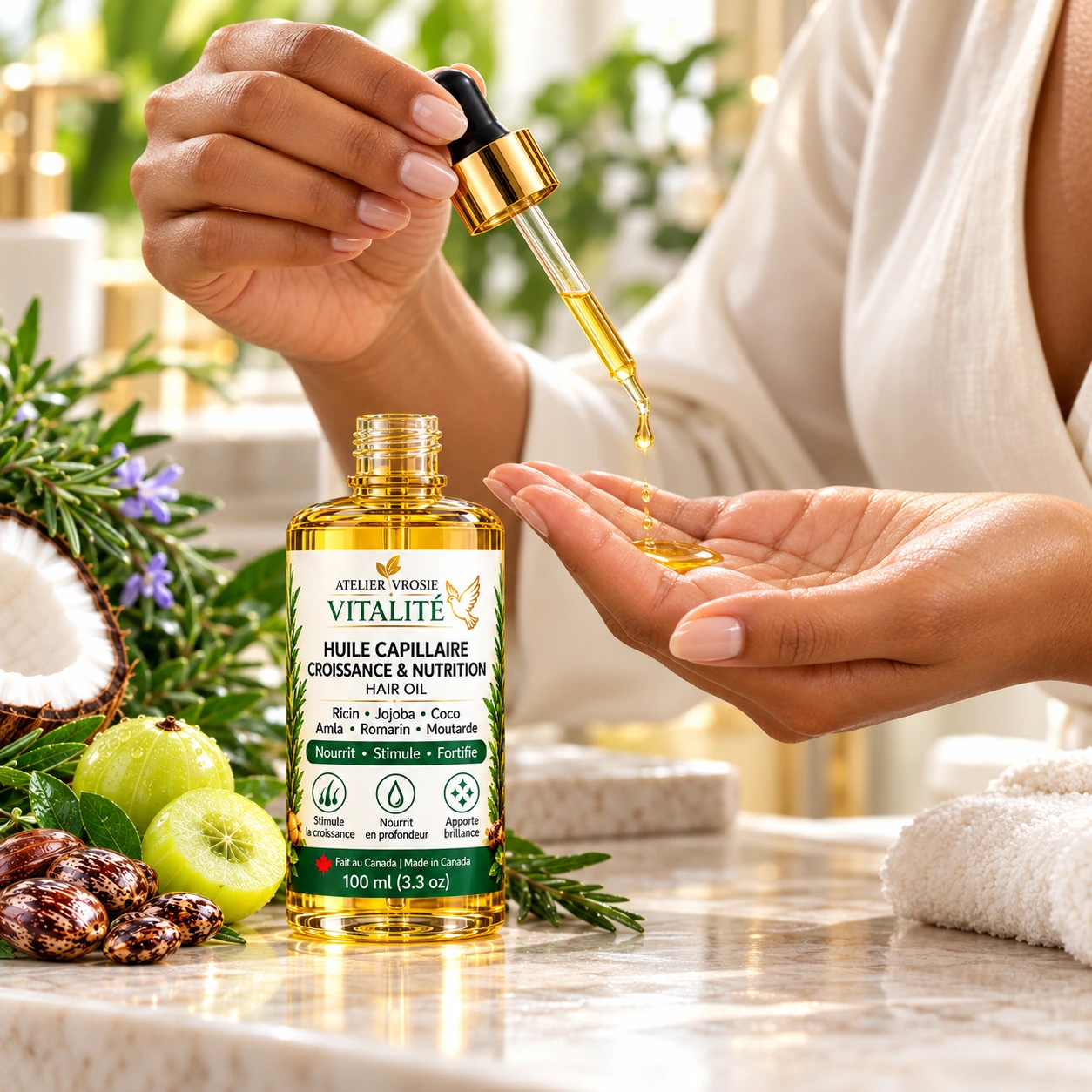 Dosage à la pipette — Huile Capillaire VITALITÉ