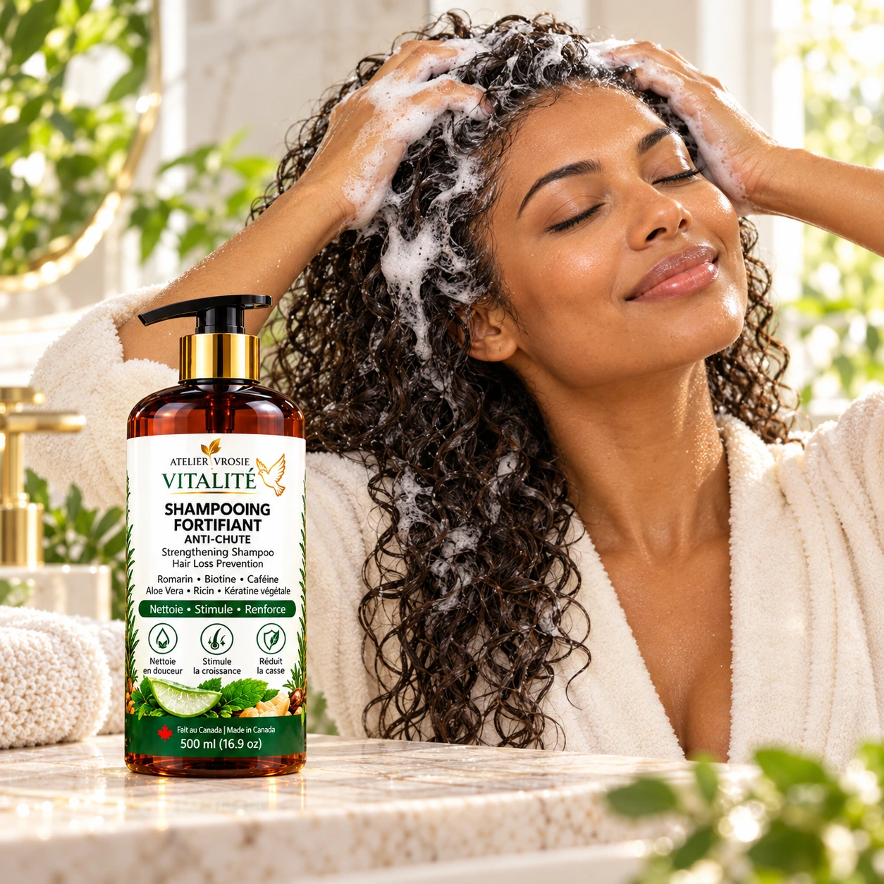Application du shampoing VITALITÉ
